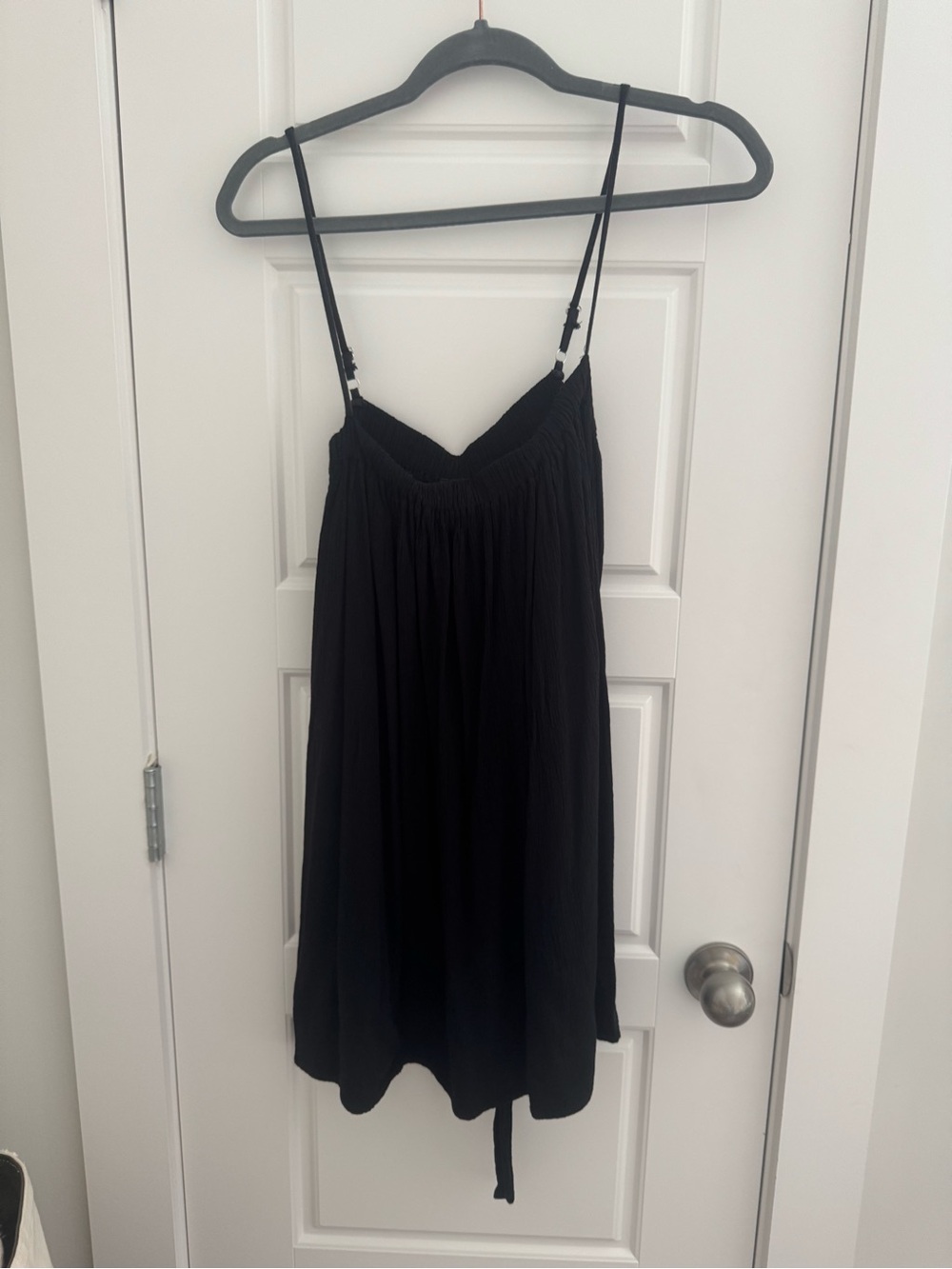 Black Spaghetti-Strap Mini Dress